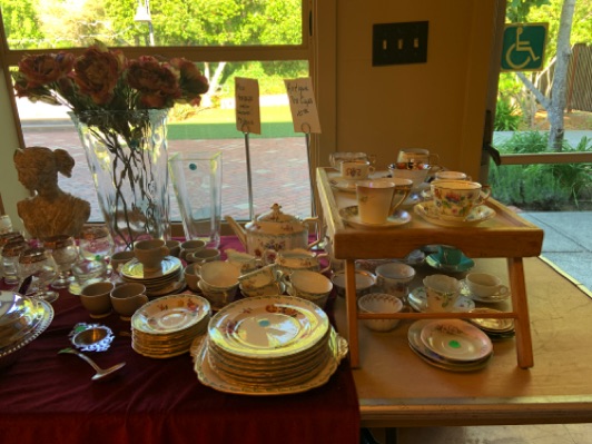 Among items in the Boutique area was vintage tableware.